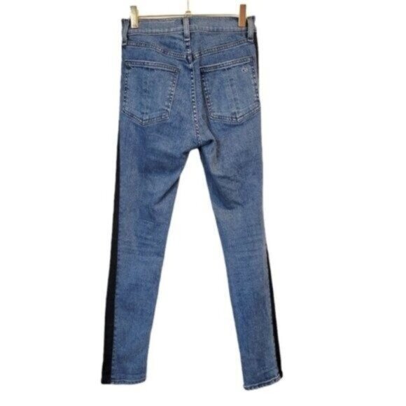 Rag & Bone | Mazie Jean High Rise Skinny Leg in Double Indigo Side Stripe - Picture 3 of 9